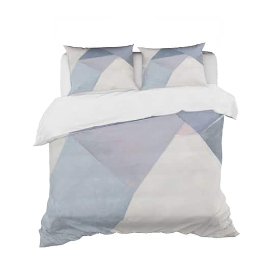 Designart 'Purple Geometric Bridge II' Geometric Bedding Set